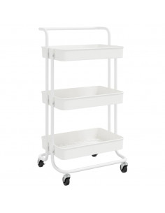 Carrello da Cucina 3 Ripiani Bianco 42x35x85 cm Ferro e ABS 2