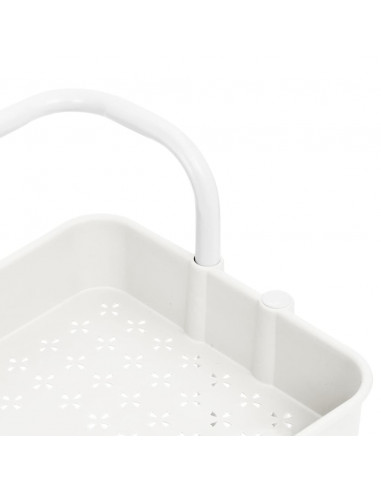 Carrello da Cucina 3 Ripiani Bianco 42x35x85 cm Ferro e ABS