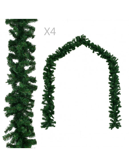 Ghirlande Natalizie 4 pz Verde 270 cm PVC