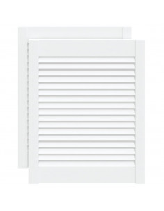Ante a Lamelle 2 pz Bianche 61,5x49,4 cm in Legno di Pino 2