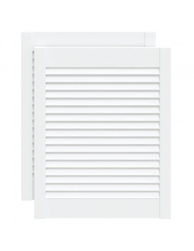 Ante a Lamelle 2 pz Bianche 61,5x49,4 cm in Legno di Pino