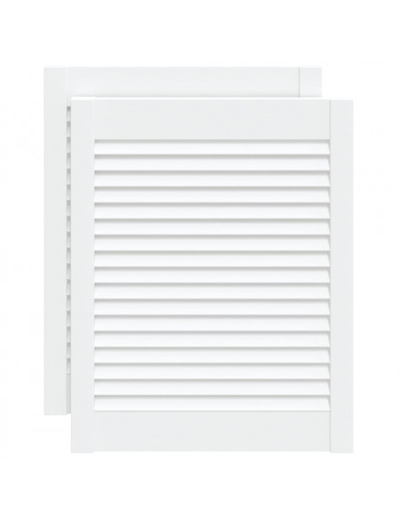 Ante a Lamelle 2 pz Bianche 61,5x49,4 cm in Legno di Pino