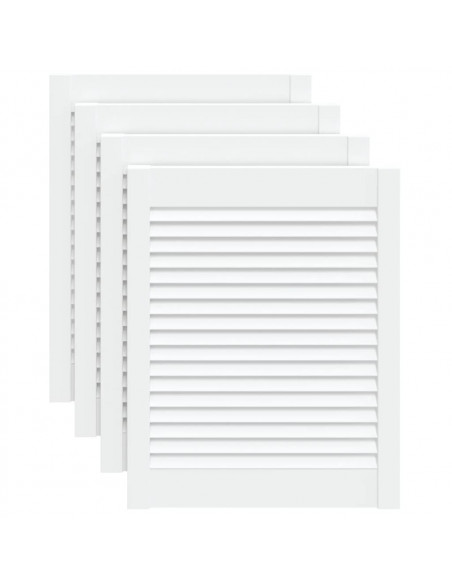 Ante a Lamelle 4 pz Bianche 61,5x49,4 cm in Legno di Pino