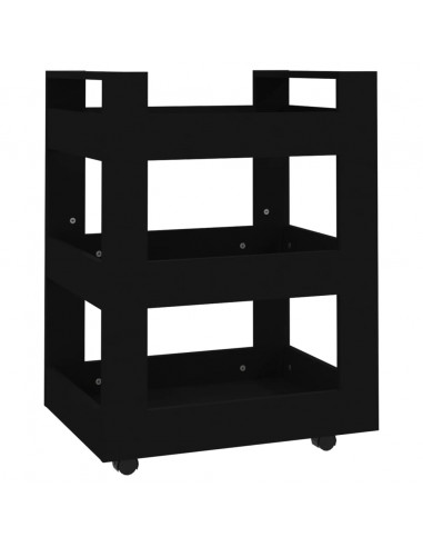 Carrello da Cucina Nero 60x45x80 cm in Legno Multistrato