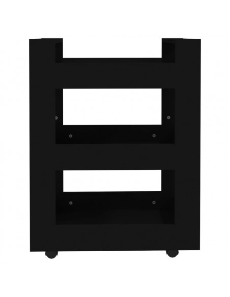 Carrello da Cucina Nero 60x45x80 cm in Legno Multistrato