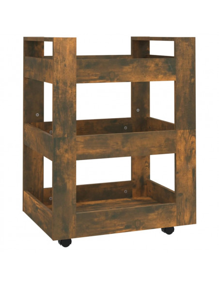 Carrello da Cucina rovere fumo 60x45x80 cm Legno Multistrato