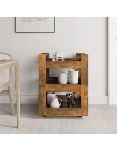 Carrello da Cucina rovere fumo 60x45x80 cm Legno Multistrato