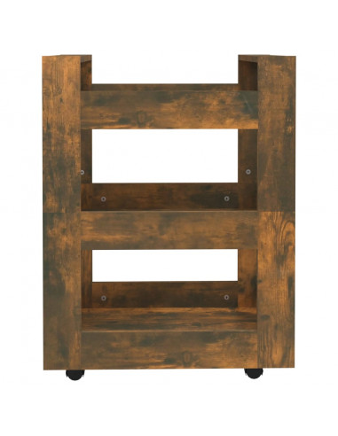 Carrello da Cucina rovere fumo 60x45x80 cm Legno Multistrato