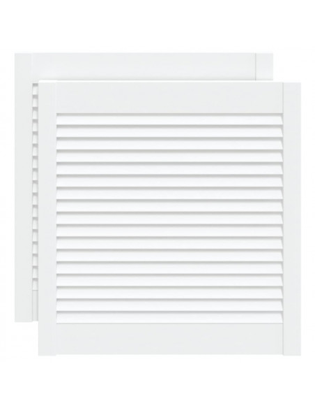 Ante a Lamelle Bianche 2 pz Bianche 61,5x59,4 cm Legno di Pino