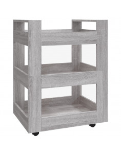 Carrello da Cucina Grigio Sonoma 60x45x80 cm Legno Multistrato 2