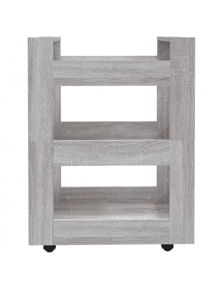Carrello da Cucina Grigio Sonoma 60x45x80 cm Legno Multistrato