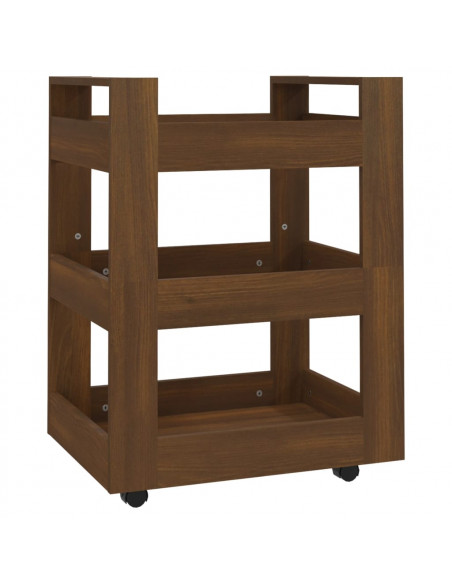 Carrello da Cucina Rovere Marrone 60x45x80 cm Legno Multistrato