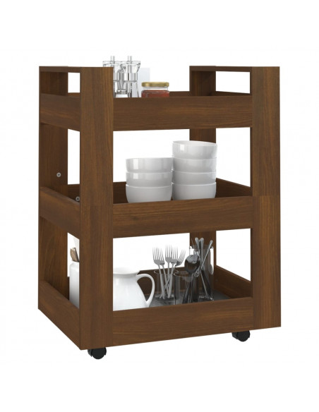 Carrello da Cucina Rovere Marrone 60x45x80 cm Legno Multistrato