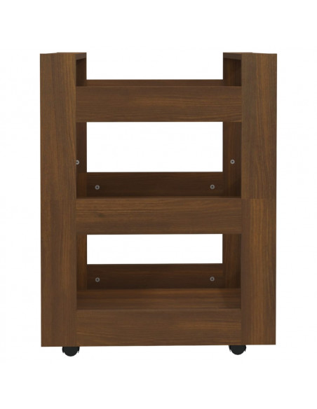 Carrello da Cucina Rovere Marrone 60x45x80 cm Legno Multistrato