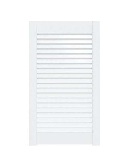 Anta con Design a Lamelle Bianca 69x39,4 cm in Legno di Pino