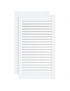 Ante a Lamelle 2 pz Bianche 69x39,4 cm in Legno di Pino 2