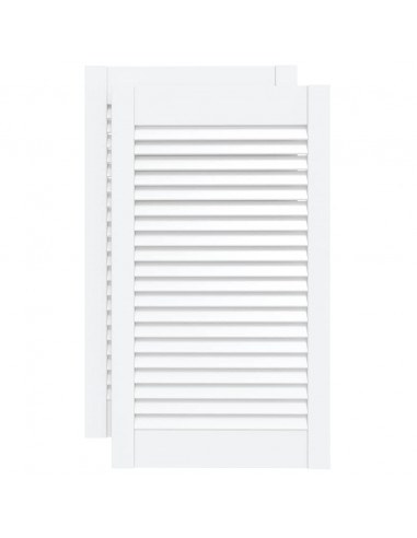 Ante a Lamelle 2 pz Bianche 69x39,4 cm in Legno di Pino