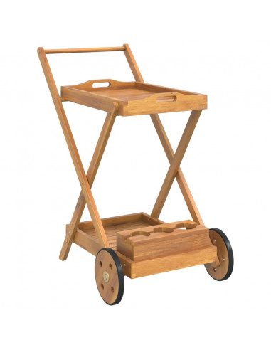 Carrello da Tè 54x87x90 cm in Legno Massello di Acacia