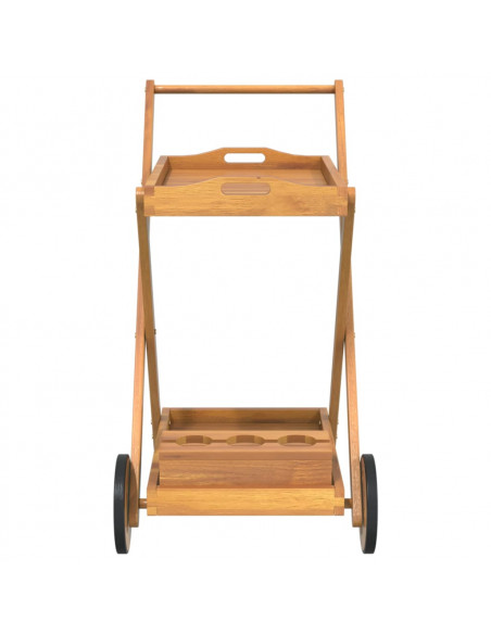 Carrello da Tè 54x87x90 cm in Legno Massello di Acacia