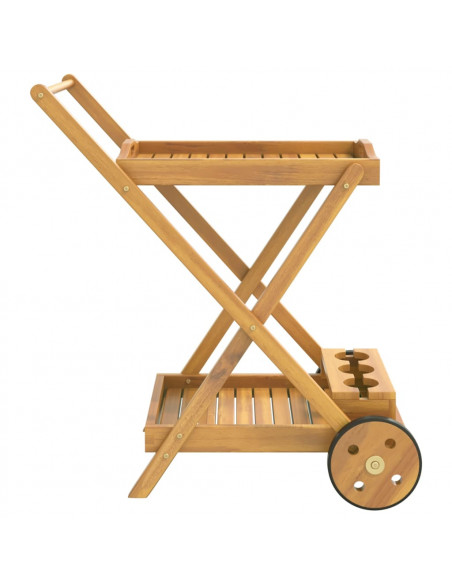 Carrello da Tè 54x87x90 cm in Legno Massello di Acacia