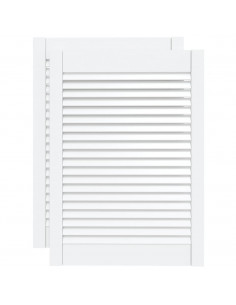 Ante a Lamelle 2 pz Bianche 69x49,4 cm in Legno di Pino 2