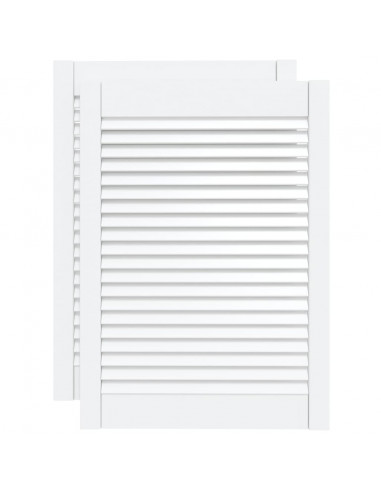 Ante a Lamelle 2 pz Bianche 69x49,4 cm in Legno di Pino