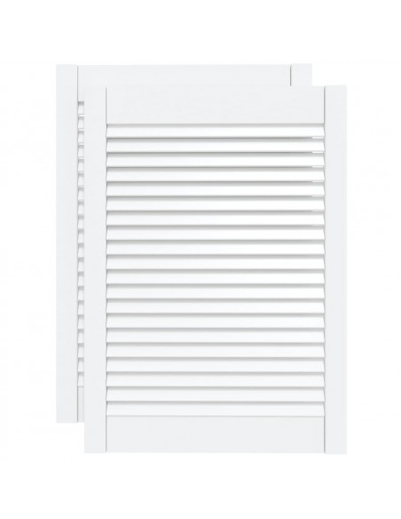 Ante a Lamelle 2 pz Bianche 69x49,4 cm in Legno di Pino