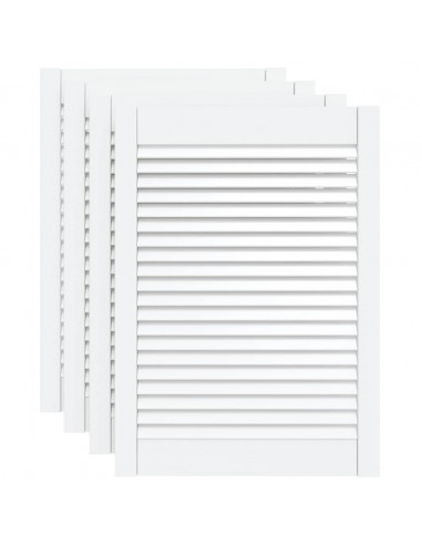 Ante a Lamelle 4 pz Bianche 69x49,4 cm in Legno di Pino