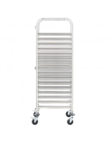 Carrello da Cucina per 16 Vassoi 38x55x163 cm in Acciaio Inox