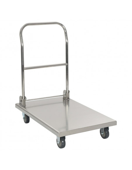 Carrello di Trasporto Argento 82x53x86 cm Acciaio Inossidabile