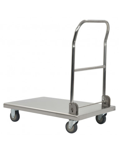 Carrello di Trasporto Argento 82x53x86 cm Acciaio Inossidabile