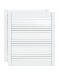 Ante a Lamelle Bianche 2 pz Bianche 69x59,4 cm Legno di Pino 2
