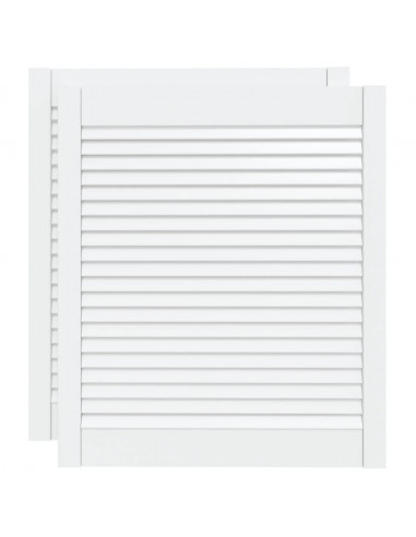 Ante a Lamelle Bianche 2 pz Bianche 69x59,4 cm Legno di Pino