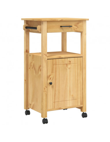 Carrello da Cucina MONZA 48x40x90 cm in Legno Massello di Pino