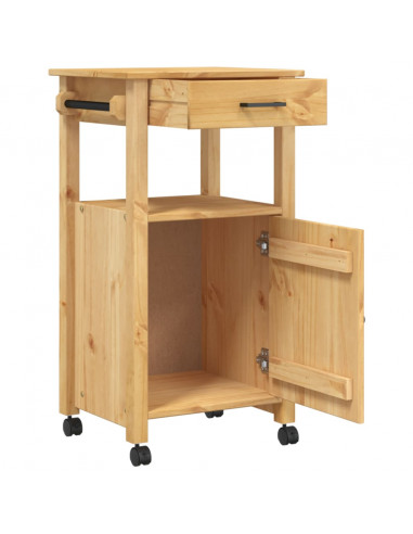 Carrello da Cucina MONZA 48x40x90 cm in Legno Massello di Pino