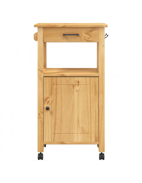 Carrello da Cucina MONZA 48x40x90 cm in Legno Massello di Pino