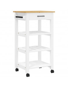 Carrello da Cucina MONZA 48x40x90 cm in Legno Massello di Pino 2