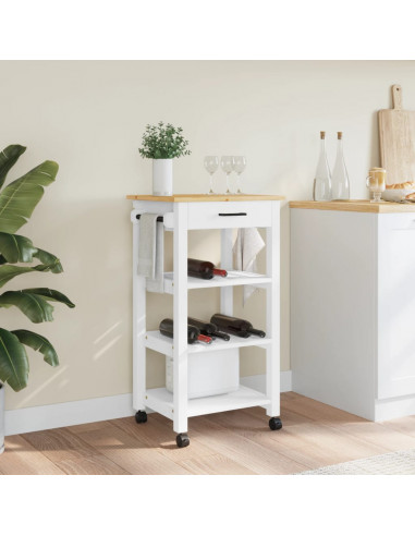 Carrello da Cucina MONZA 48x40x90 cm in Legno Massello di Pino