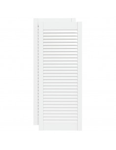 Ante a Lamelle 2 pz Bianche 99,3x39,4 cm in Legno di Pino 2