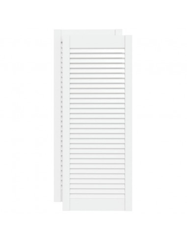 Ante a Lamelle 2 pz Bianche 99,3x39,4 cm in Legno di Pino