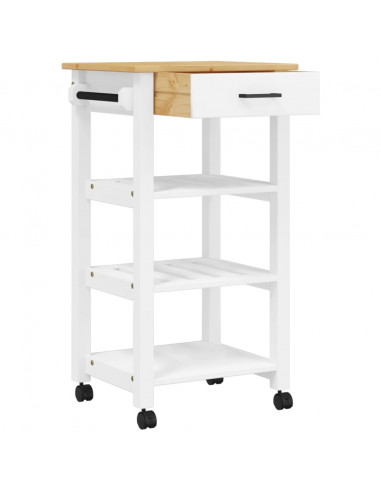 Carrello da Cucina MONZA 48x40x90 cm in Legno Massello di Pino