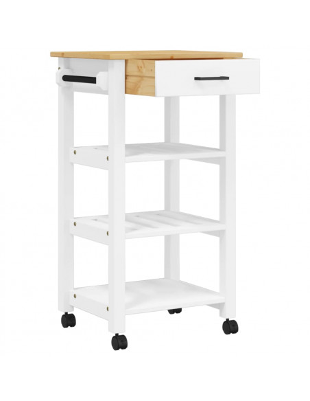 Carrello da Cucina MONZA 48x40x90 cm in Legno Massello di Pino