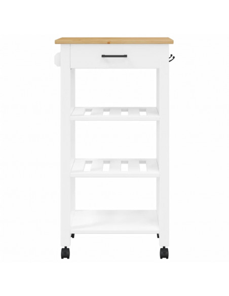 Carrello da Cucina MONZA 48x40x90 cm in Legno Massello di Pino