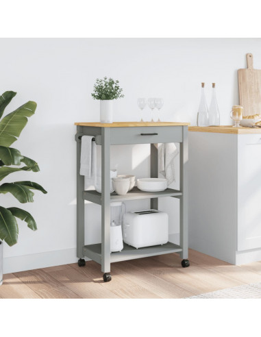 Carrello da Cucina MONZA 60x40x88,5 cm in Legno Massello di Pino