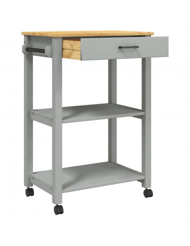 Carrello da Cucina MONZA 60x40x88,5 cm in Legno Massello di Pino