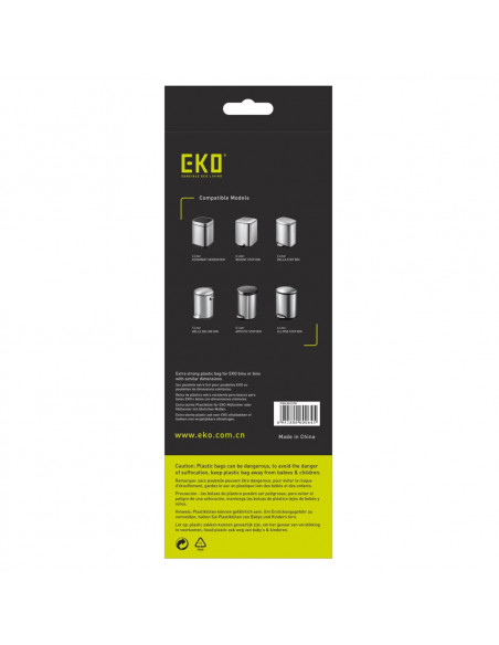 EKO Set Sacchetti della Spazzatura A 3-6 L 24x30 pz Bianchi