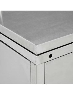 Copribidone per Spazzatura Singolo 240 L in Acciaio Inox