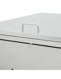 Copribidone per Spazzatura Doppio 240 L in Acciaio Inox