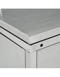 Copribidone per Spazzatura Triplo 240 L in Acciaio Inox