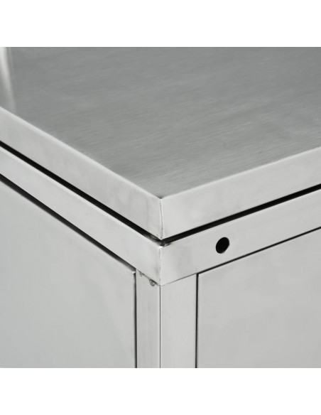 Copribidone per Spazzatura Triplo 240 L in Acciaio Inox